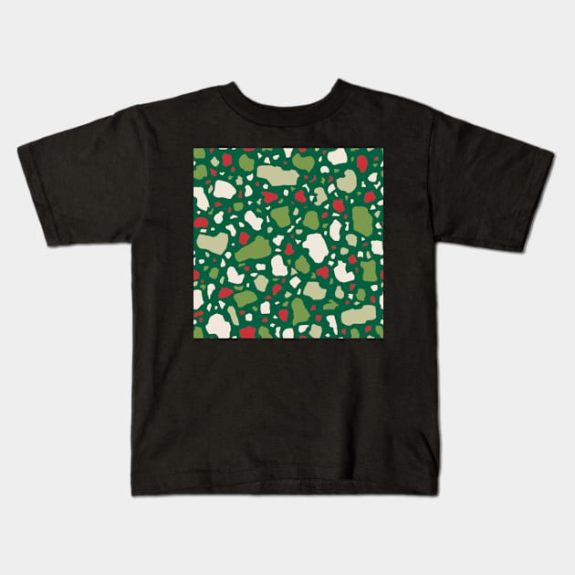 Terrazzo Ready for Christmas Kids T-Shirt by latheandquill